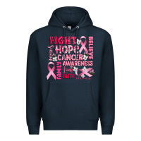 Navy cancer awareness fight believe hope survive Premium Hoodie - CowGirlArtShop