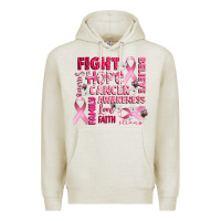 Oatmeal Heather cancer awareness fight believe hope survive Premium Hoodie - CowGirlArtShop