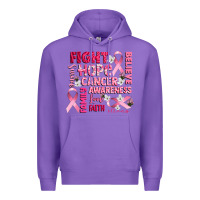 Purple cancer awareness fight believe hope survive Premium Hoodie - CowGirlArtShop