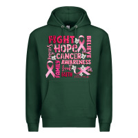 Sports Green cancer awareness fight believe hope survive Premium Hoodie - CowGirlArtShop