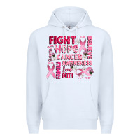 White cancer awareness fight believe hope survive Premium Hoodie - CowGirlArtShop
