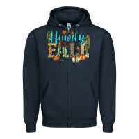 Navy Western howdy Fall Zipper Hoodie - NancyCooperArtShop