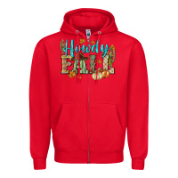 Red Western howdy Fall Zipper Hoodie - NancyCooperArtShop