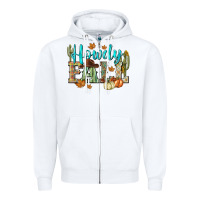 White Western howdy Fall Zipper Hoodie - NancyCooperArtShop
