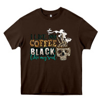 Chocolate Brown i like my coffee black like my soul Heavy Core Tee - Jasminsmagicworld