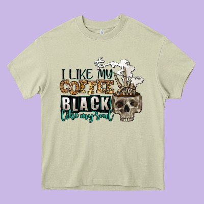 I Like My Coffee Black Like My Soul Heavy Core Tee Designed By Jasminsmagicworld