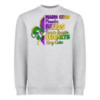 Heather Grey mardi gras parades beads french quarter beignets k Heavyweight Sweatshirt - LillyAllenDesigns