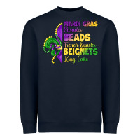 Navy mardi gras parades beads french quarter beignets k Heavyweight Sweatshirt - LillyAllenDesigns