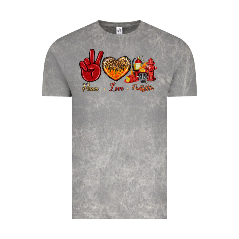 Peace Love Firefighter Vintage Tee by NancyCooperArtShop | Teevron