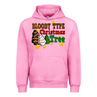 Fuchsia Pink Bloody Type Christmas Tree Urban Hoodie - FaDigitalArtStudio