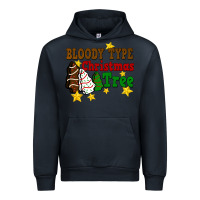 Navy Bloody Type Christmas Tree Urban Hoodie - FaDigitalArtStudio