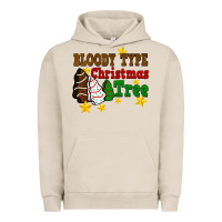 Pigment French Oak Bloody Type Christmas Tree Urban Hoodie - FaDigitalArtStudio