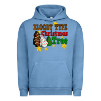 Pigment Pebble Blue Bloody Type Christmas Tree Urban Hoodie - FaDigitalArtStudio