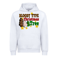White Bloody Type Christmas Tree Urban Hoodie - FaDigitalArtStudio