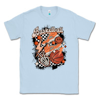 Dusty Blue checkered retro basketball Classic Tee - MaliasSmallBusiness