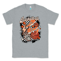 Heather Grey checkered retro basketball Classic Tee - MaliasSmallBusiness