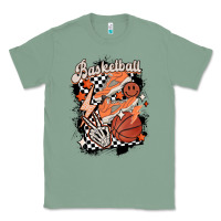 Sage checkered retro basketball Classic Tee - MaliasSmallBusiness