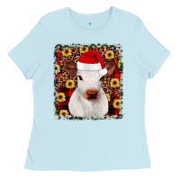 Baby Blue heifer christmas Ladies Tee - JahusDesignShop