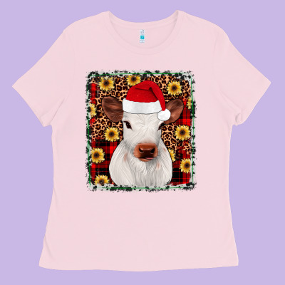 Heifer Christmas Ladies Tee Designed By Jahusdesignshop