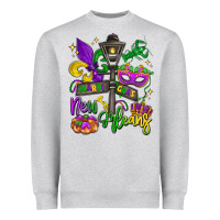 Heather Grey new orleans mardi gras Heavyweight Sweatshirt - LillyAllenDesigns