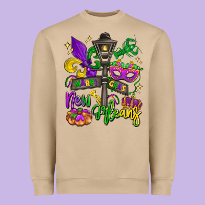 New Orleans Mardi Gras Heavyweight Sweatshirt Designed By Lillyallendesigns