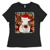 Black heifer christmas Ladies Tee - JahusDesignShop
