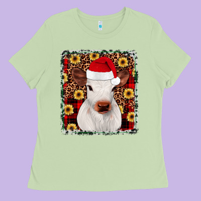 Heifer Christmas Ladies Tee Designed By Jahusdesignshop
