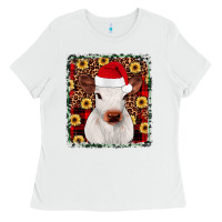 White heifer christmas Ladies Tee - JahusDesignShop