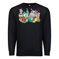 Black Easter Hippopotamus coffee cups Easter Day Premium Sweatshirt - CowGirlArtShop