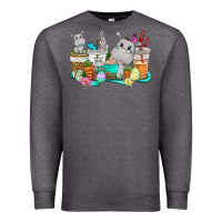 Charcoal Heather Easter Hippopotamus coffee cups Easter Day Premium Sweatshirt - CowGirlArtShop