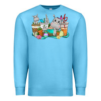 Ocean Blue Easter Hippopotamus coffee cups Easter Day Premium Sweatshirt - CowGirlArtShop