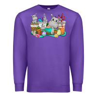 Purple Easter Hippopotamus coffee cups Easter Day Premium Sweatshirt - CowGirlArtShop