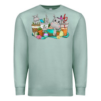 Seafoam Easter Hippopotamus coffee cups Easter Day Premium Sweatshirt - CowGirlArtShop