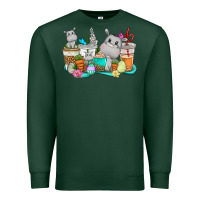 Sports Green Easter Hippopotamus coffee cups Easter Day Premium Sweatshirt - CowGirlArtShop