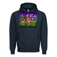 Navy Home sweet home Zipper Hoodie - NancyCooperArtShop
