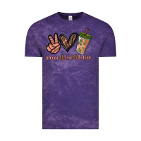 Cloud Purple peace love coffee Vintage Tee - NancyCooperArtShop