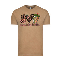 Vintage Coffee peace love coffee Vintage Tee - NancyCooperArtShop