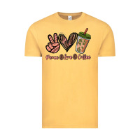 Vintage Mustard peace love coffee Vintage Tee - NancyCooperArtShop