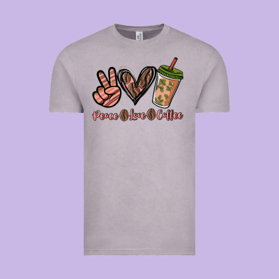 Peace Love Coffee Vintage Tee Designed By Nancycooperartshop
