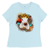 Baby Blue christmas heifer Ladies Tee - JahusDesignShop