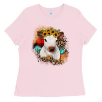 Bubblegum Pink christmas heifer Ladies Tee - JahusDesignShop