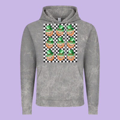Boujee Checker Board Leprechaun Vintage Hoodie Designed By Maliassmallbusiness