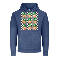 Vintage Denim boujee checker board leprechaun Vintage Hoodie - MaliasSmallBusiness