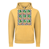 Vintage Mustard boujee checker board leprechaun Vintage Hoodie - MaliasSmallBusiness