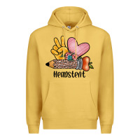 Antique Gold peace love headstent Premium Hoodie - JahusDesignShop