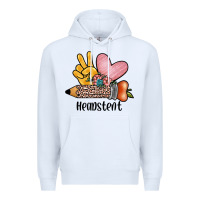 White peace love headstent Premium Hoodie - JahusDesignShop