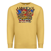 Antique Gold American babe 4th of july Premium Sweatshirt - CowGirlArtShop
