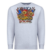 Heather Grey American babe 4th of july Premium Sweatshirt - CowGirlArtShop