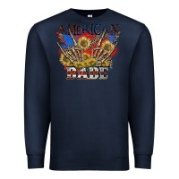 Navy American babe 4th of july Premium Sweatshirt - CowGirlArtShop