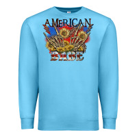 Ocean Blue American babe 4th of july Premium Sweatshirt - CowGirlArtShop